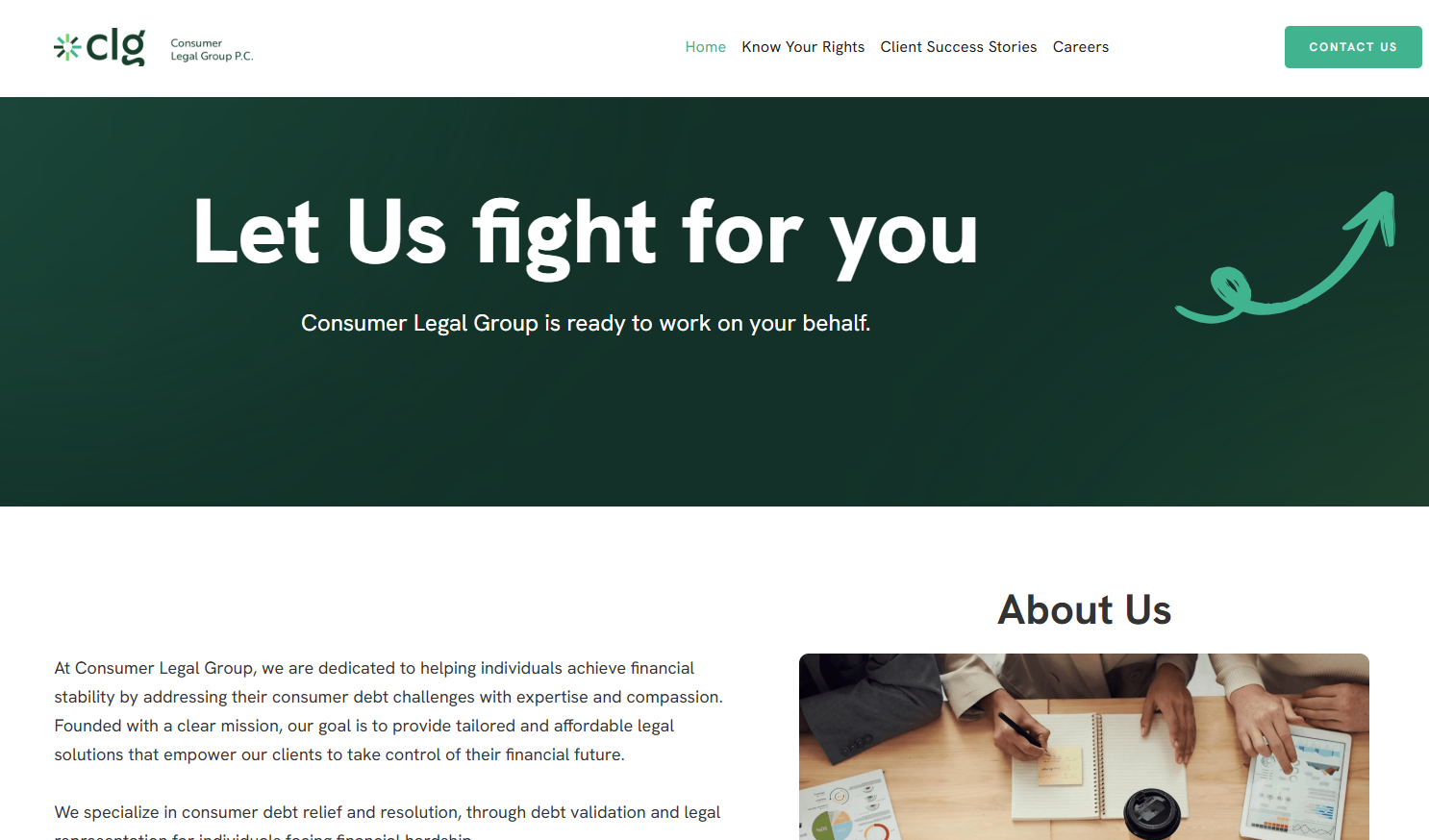 Consumer Legal Group website preview